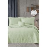 Evlen Home Collection Hayal Çift Kişilik Yatak Örtüsü Dantelli Kapitone Pike Takımı Elyaf Dolgulu 4 Parça Mint - 250 x 260 cm