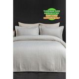 Evlen Home Collection Judy Pamuklu Yatak Örtüsü ( Pike ) Takımı Çift Kişilik Çizgili Günlük Sade Düz Beyaz - 240 x 250 cm