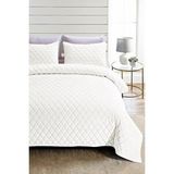 Evlen Home Collection Kapitone Kadife Yatak Örtüsü Seti Çift Kişilik Supersoft 3 Parça Yumuşak Elyaf Dolgulu Çeyizlik Krem
