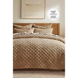 Evlen Home Collection Kapitone Kadife Yatak Örtüsü Seti Tek Kişilik Supersoft 2 Parça Yumuşak Elyaf Dolgulu Çeyizlik Kahve - 170 x 230 cm