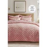 Evlen Home Collection Kapitone Kadife Yatak Örtüsü Seti Tek Kişilik Supersoft 2 Parça Yumuşak Elyaf Dolgulu Çeyizlik Pudra