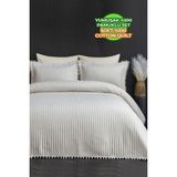 Evlen Home Collection Kapitone Ponpon 3 Parça Yatak Örtüsü Çift Kişilik - Krem - 240 x 250 cm