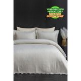 Evlen Home Collection Kapitone Ponponlu Çift Kişilik %100 Pamuk Yatak Örtüsü ( Pike ) Takımı Krem - 240 x 250 cm