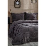 Evlen Home Collection Katre Pamuklu Çift Kişilik (Pike Takımı) Yatak Örtüsü Battal Çeyiz Seti 3 Parça - Antrasit - 240 x 260 cm