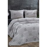 Evlen Home Collection Katre Pamuklu Çift Kişilik (Pike Takımı) Yatak Örtüsü Battal Çeyiz Seti 3 Parça - Gri - 240 x 260 cm