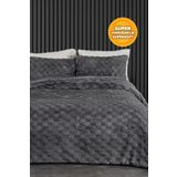 Evlen Home Collection Kürk Yatak Örtüsü Yorgan Uyku Seti Çift Kişilik Çarşaflı Peluş Yumuşak Dolgulu Rody 4 Parça Antrasit