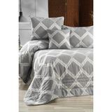 Evlen Home Collection Lamora Jakarlı Yatak Örtüsü Seti (4 Parça) Dolgulu Yumuşak Gri - 260 x 270 cm