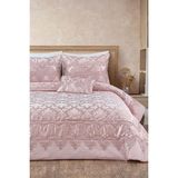 Evlen Home Collection Lily Abiye Dantelli Çift Kişilik Yatak Örtüsü (4 Parça) - 260 x 270 cm - Pudra