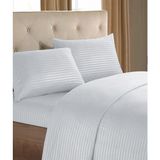 Evlen Home Collection Line Pamuklu Nevresim Takımı 4 Parça Çizgili Nevresim Seti | Otel Nevresim - Gri - 200 x 220 cm