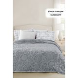 Evlen Home Collection Maya 3 kg Embos Baskılı Battaniye Çift Kişilik Kalın Yumuşak 210X230 cm Gri - 220 x 240 cm - Açık Gri