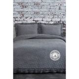 Evlen Home Collection Pamuk Çift Kişilik Özel Taş Yıkama Yatak Örtüsü Lüks Yumuşak Dayanıklı Modern Chester - Antrasit - 240 x 250 cm