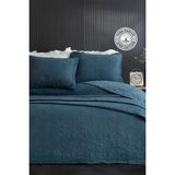 Evlen Home Collection Pamuk Çift Kişilik Özel Taş Yıkama Yatak Örtüsü Lüks Yumuşak Dayanıklı Modern Rabio - Mavi - 240 x 250 cm