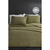 Evlen Home Collection Pamuk Çift Kişilik Özel Taş Yıkama Yatak Örtüsü Lüks Yumuşak Dayanıklı Modern Rabio - Yeşil - 240 x 250 cm
