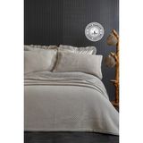 Evlen Home Collection Pamuk Çift Kişilik Özel Taş Yıkama Yatak Örtüsü Lüks Yumuşak Dayanıklı Modern Vitali - Bej - 240 x 250 cm