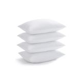 Evlen Home Collection Pamuk Silikon Yastık 4 Adet Beyaz 50x70 Düz Sade Elyaf Otel Yıkanabilir Antibakteriyal Yumuşak