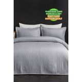 Evlen Home Collection Pamuk Yatak Örtüsü ( Pike ) Takımı Çift Kişilik Kapitone Çizgili Günlük Yıkanabilir Judy - Gri - 240 x 250 cm
