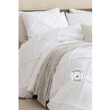 Evlen Home Collection Pamuklu Aimar Yatak Örtüsü Seti Tek Kişilik 2 Parça Çift Taraflı Elyaf Dolgulu Krem Beyaz