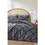 Evlen Home Collection Pamuklu Aimar Yatak Örtüsü Seti Tek Kişilik Günlük Çift Taraflı Boho 2 Parça Elyaf Dolgulu Antrasit