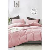 Evlen Home Collection Pamuklu Nevresim Takımı Çift Kişilik Lenas Pudra 4 Parça Yumuşak Nevresim Seti Yıkanabilir - 200 x 220 cm