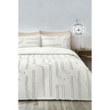 Evlen Home Collection Pamuklu Sasha Kabartmalı Yatak Örtüsü Takımı Tek Kişilik Günlük Boho 2 Parça Elyaf Dolgulu - Beyaz - 180 x 240 cm
