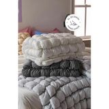 Evlen Home Collection Puff Yatak Örtüsü Seti Çift Kişilik El Işi Günlük Sade Pamuklu Dolgulu Yorgan Uyku Takımı 3 Parça - Beyaz - 240 x 250 cm