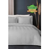 Evlen Home Collection Ross %100 Pamuk Tek Kişilik Yatak Örtüsü ( Pike ) Takımı Kapitone Çizgili Günlük Yıkanabilir Gri