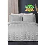 Evlen Home Collection Ross %100 Pamuk Yatak Örtüsü ( Pike ) Takımı Çift Kişilik Kapitone Çizgili Günlük Yıkanabilir Gri