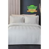 Evlen Home Collection Ross Pamuk Yatak Örtüsü ( Pike ) Takımı Çift Kişilik Kapitone Çizgili Günlük Yıkanabilir Beyaz - 240 x 250 cm