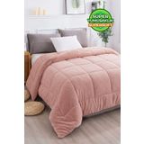 Evlen Home Collection Ultra Yumuşak Çift Taraflı Wellsoft Peluş Yorgan Çift Kişilik (battaniye / Nevresim) 200x220 Cm Pudra