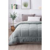 Evlen Home Collection Ultra Yumuşak Tek Kişilik Çift Taraflı Wellsoft Peluş Yorgan Yıkanabilir (Battaniye / Nevresim) 160 x 220 cm - Gri