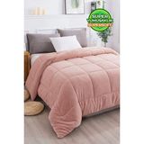 Evlen Home Collection Ultra Yumuşak Tek Kişilik Çift Taraflı Wellsoft Peluş Yorgan Yıkanabilir (Battaniye / Nevresim) 160 x 220 cm - Pudra