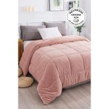 Evlen Home Collection Ultra Yumuşak Yıkanabilir 160x220 CM Pudra Pudra Tek Kişilik Çift Taraflı Wellsoft Peluş Yorgan