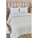 Evlen Home Collection Valerin Şönil Akrilik Çift Kişilik Yatak Örtüsü Seti (Pike Takımı) Çeyizlik - Günlük 4 Parça 250X260CM - Krem - 250 x 260 cm