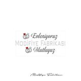 Evleniyoruz & Mutluyuz Yazılı Gelin Arabası Plakalık Sticker 2 Adet Kendinden Yapışkanlı Folyo 55x12.7 Cm