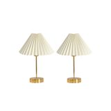 EvLight 2'li Elegance Gold Ayaklı Komodin Üstü Kumaş Metal Abajur