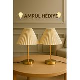 Evlight 2’li Maison Pileli Gold Abajur - Altın