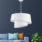 EVLight Baret 2 Katlı PVC Beyaz Sarkıt Avize