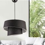 EVLight Baret 2 Katlı PVC Siyah Sarkıt Avize