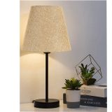 Evlight Black Tekli Abajur Metal Masa Lambası, Bej