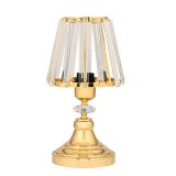 Evlight Kristal Gövdeli Abajur, Taşlı, Gold
