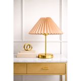 EvLight Liora Metal Gold Ayaklı Pileli Cappuccino Komidin Başı Abajur