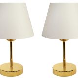 Evlight Metal Ayaklı İkili Abajur Abajur Gold Beyaz