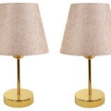 Evlight Metal Ayaklı İkili Abajur, Gold Gülkurusu