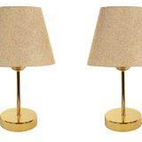 Evlight Metal Ayaklı İkili Abajur, Gold Kumbeji