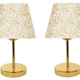 Evlight Metal Ayaklı İkili Gold Abajur / Simli Gold