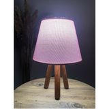 Evlight Üç Ayaklı Ahşap Abajur Pembe