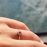 Evlilik Teklifi Altın Yüzük - 14 Ayar Altın Gül Ruby Kadın Evlilik Teklifi Yüzüğü - Eşe, Sevgiliye