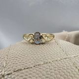 Evlilik Teklifi Altın Yüzük - 14 Ayar Altın Oval 0.60 Karat Zultanit Taşlı Minimal Tektaş Yüzük