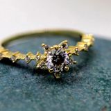 Evlilik Teklifi Altın Yüzük - 14 Ayar Altın Vintage 0.85 Ct Zirkon Taşlı Kadın Yüzük - Sevgiliye