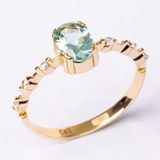 Evlilik Teklifi Yüzüğü - 14 Ayar Altın Oval Topaz Taşlı Kadın Evlilik Teklifi Yüzüğü - Sevgiliye